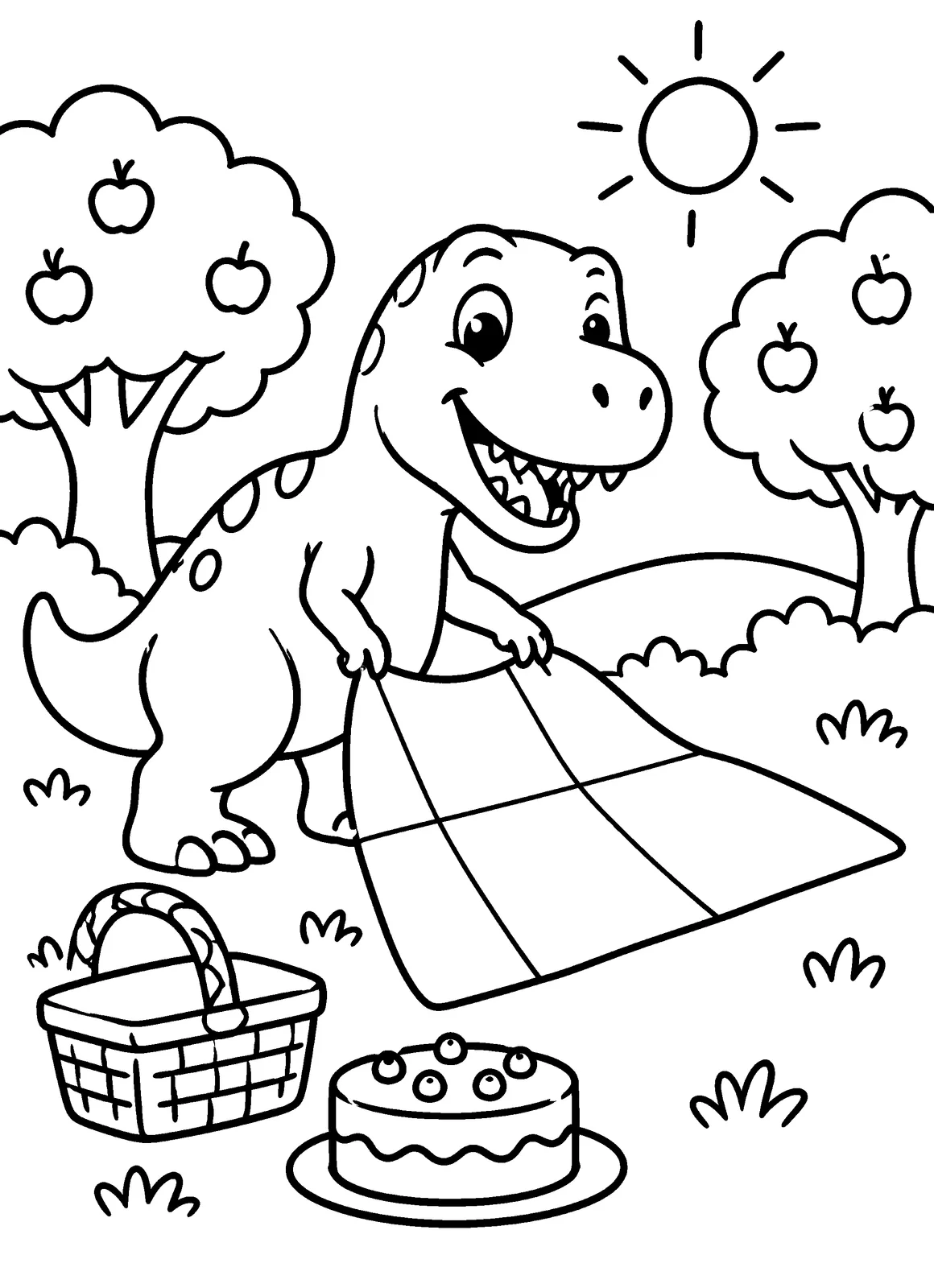 Illustration on page 7 of “Dinosaur Picnic”