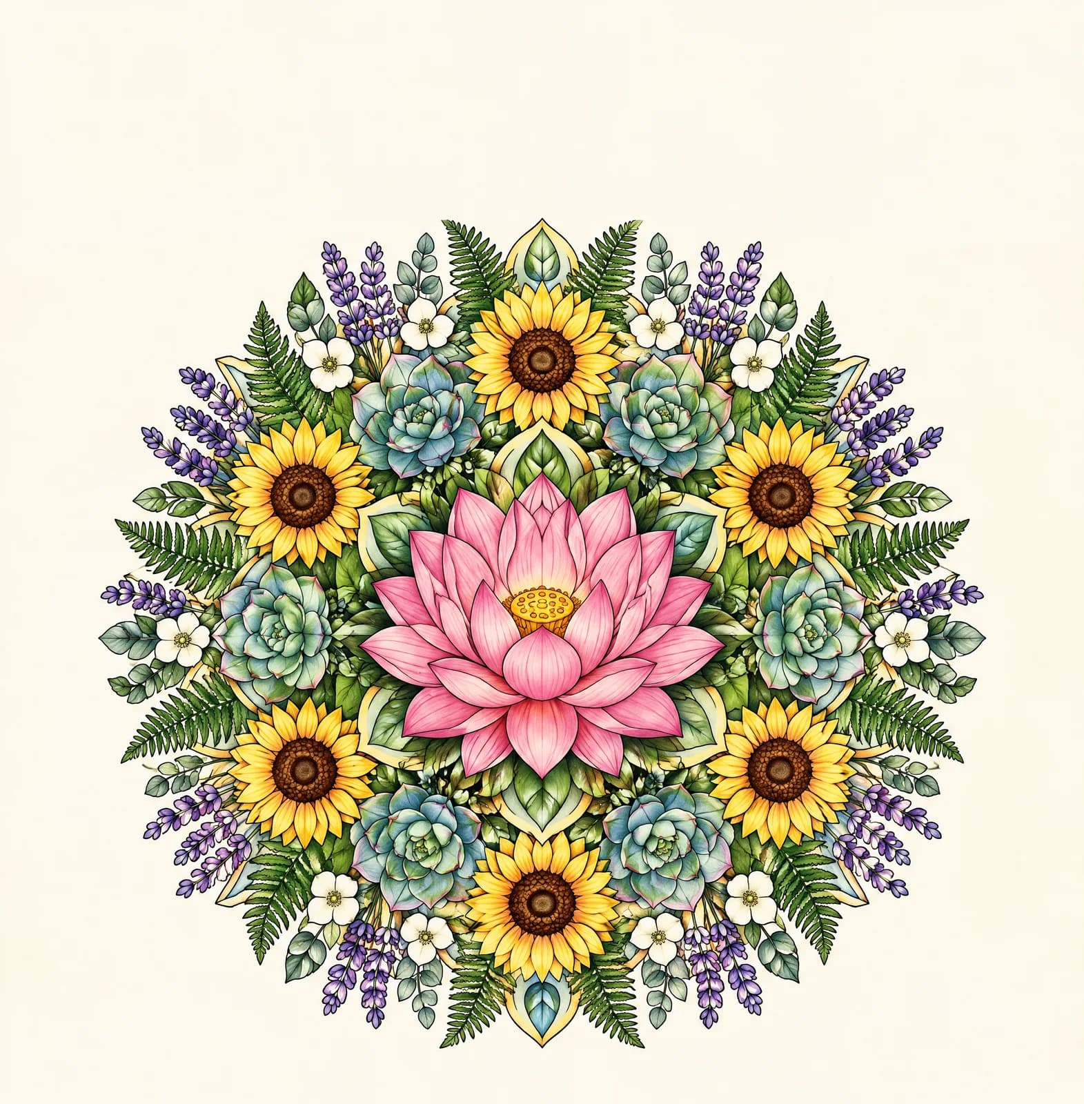 Front cover art of “Botanical Mandalas”, an adult coloring book made with kdpbook