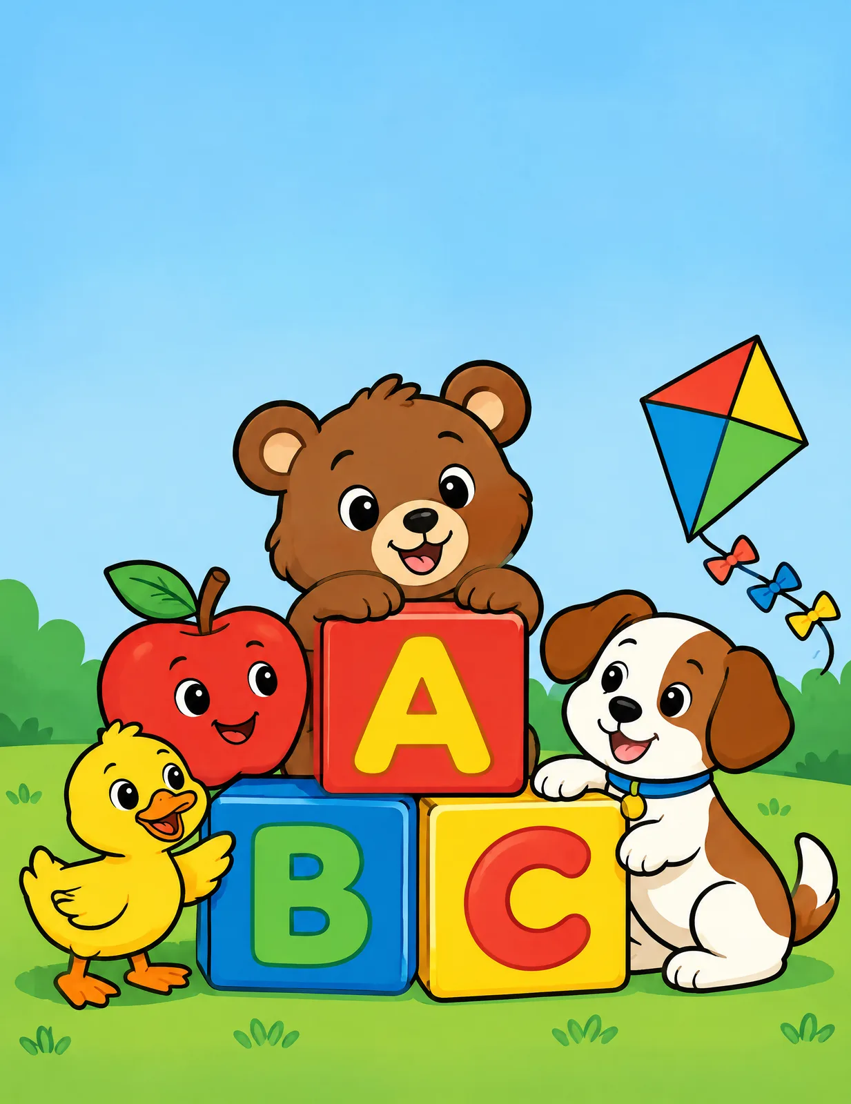 Front cover art of “Color the ABCs and 123s”, a kids' coloring book made with kdpbook