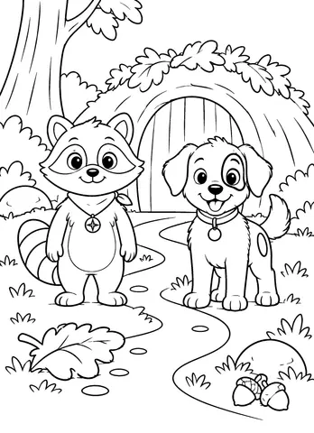 Page 7 of Cozy Woodland Animal Coloring Book