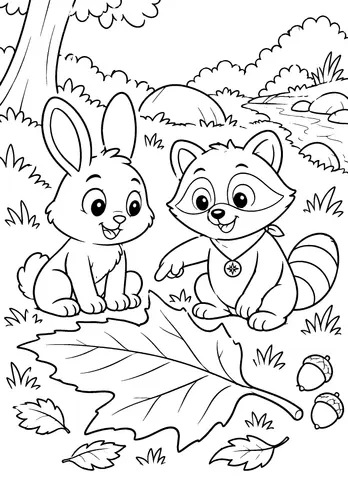 Page 9 of Cozy Woodland Animal Coloring Book