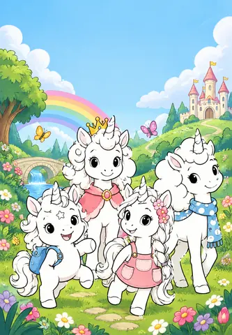Cover of Des licornes plein les sabots, kids' coloring book by Dév Officiel