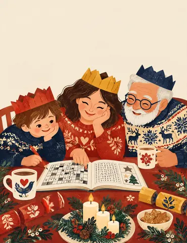 Cover of The Christmas Family Survival Book, a puzzle book by Hin Wolfe