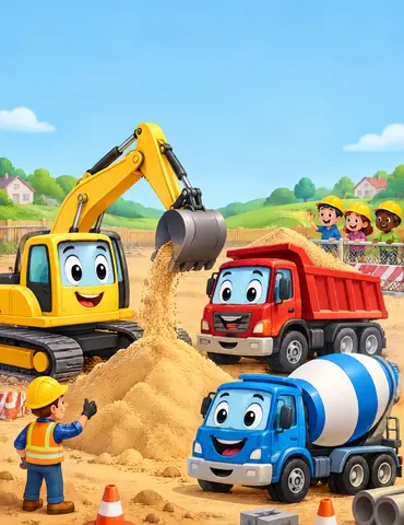 Cover of Construction Vehicles, kids' coloring book by Starla Garbin