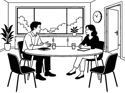 Equal seating and open space create room for genuine choice.