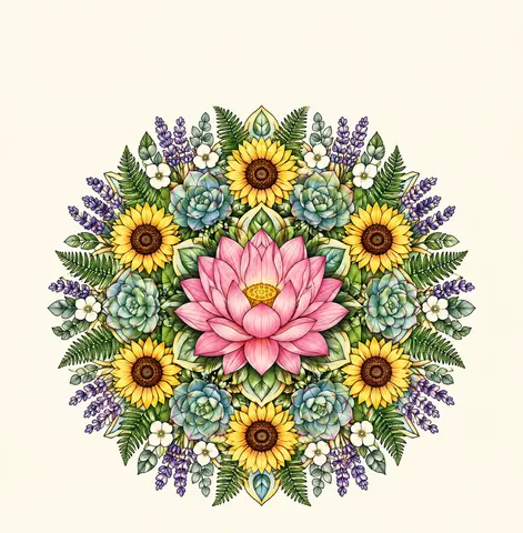 Cover of Botanical Mandalas, adult coloring book by kdpbook Studio