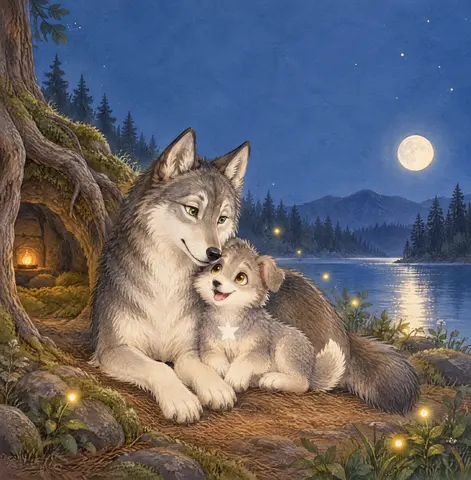 Cover of Little Wolf and the Friendly Dark, picture book by kdpbook Studio