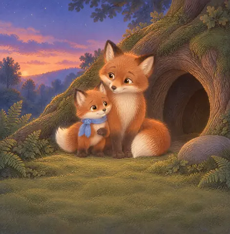 “Stay beside me,” Little Fox whispered into Mama’s fur.