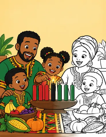 Cover of Celebrate Kwanzaa: for young kings and queens, kids' coloring book by caymannie
