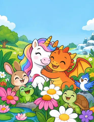 Cover of The Happy Animal Garden, kids' coloring book by Maryam Dane Akachour