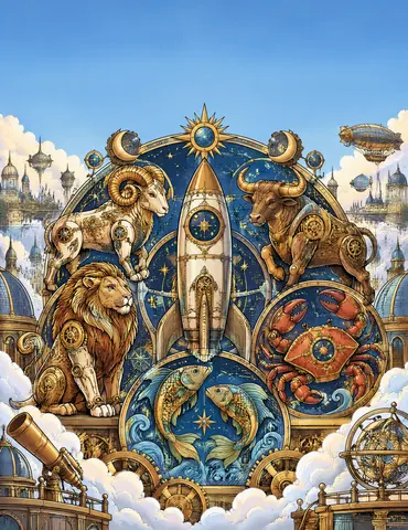 Cover of Zodiac Steampunk, adult coloring book by Jacqueline Boyd