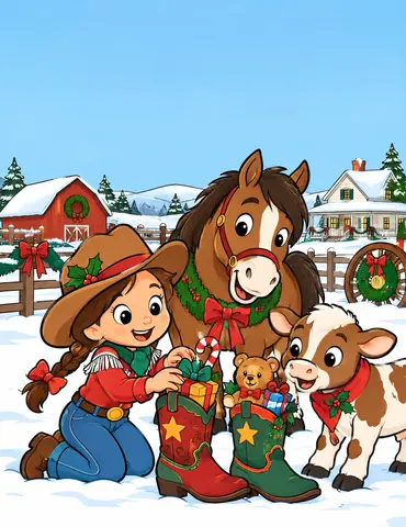 Cover of A Cowboy Christmas to Color, kids' coloring book by MacKenzie Jackson