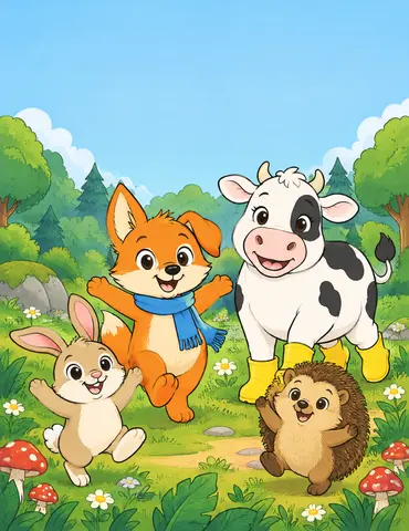 Cover of Fox, Cow & Forest Magic, a kids' coloring book by Chad Jones