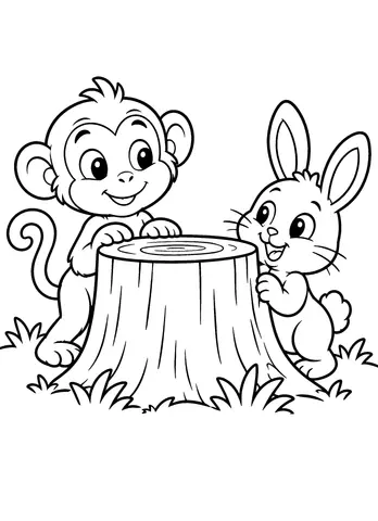 Page 11 of The Little Animal Friends: A Colouring Story Adventure