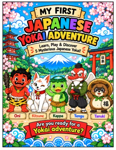 Cover of MY FIRST JAPANESE YOKAI ADVENTURE, a kids' activity book by Sora Yokai Studio