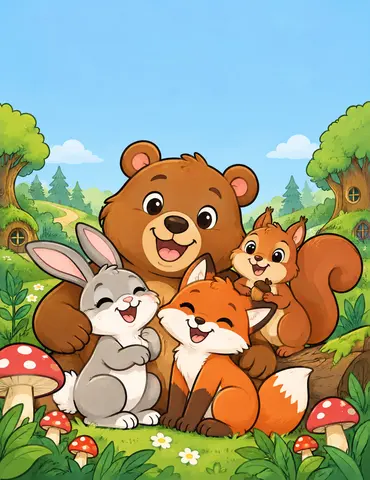 Cover of Cozy Woodland Friends, a kids' coloring book by Ana l
