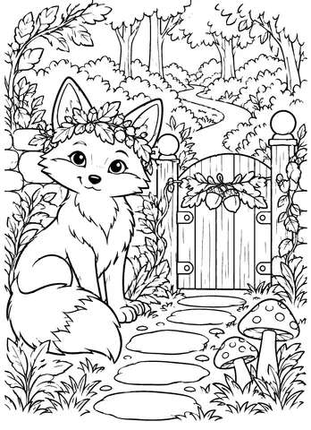 Page 7 of Woodland Wonders to Color