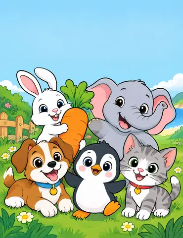 Cover of Cute Animals Coloring Book for Kids, kids' coloring book by Saini kumar