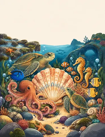 Cover of Where the Tides Unwind, an adult coloring book by CreativStudio