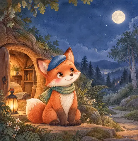 Cover of Fox and the Friendly Dark, a picture book by Treexinove