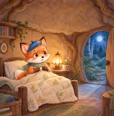 Fox was tucked in, but not sleepy.