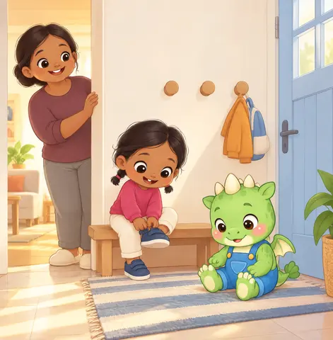 « Je retire mes chaussures ! » annonce Inès.