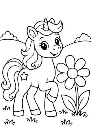 Page 7 of The Unicorn Adventures Coloring Book