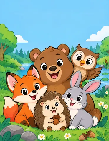 Cover of LITTLE FOREST FRIENDS COLORING BOOK, kids' coloring book by Mystic sagas