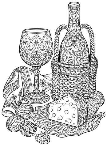 Page 11 of The Wine & Cheese Coloring Book
