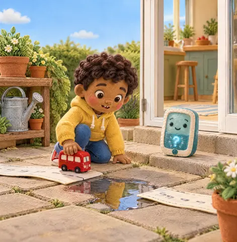 “Can a bus cross a puddle?” asked Milo.