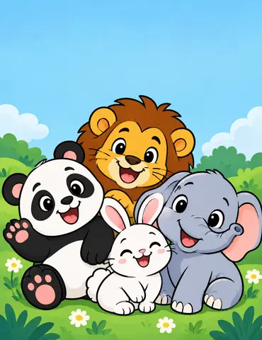 Cover of My Big Book of Cute Animals & Cartoons, kids' coloring book by VISHAL