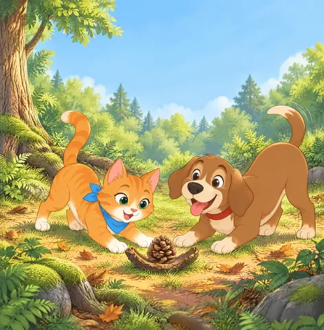 Cover of Kiki and Dax Play in the Woods, picture book by Manu