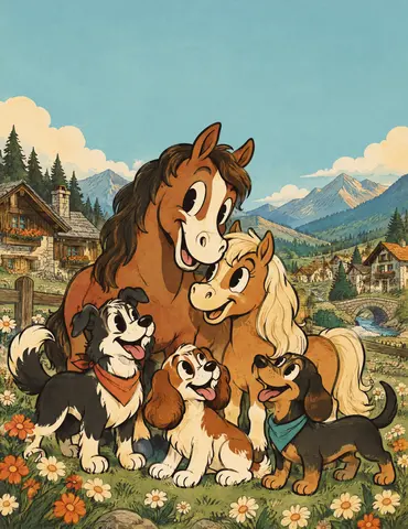 Cover of Paws and Hooves Above the Valley, an adult coloring book by Chancykj