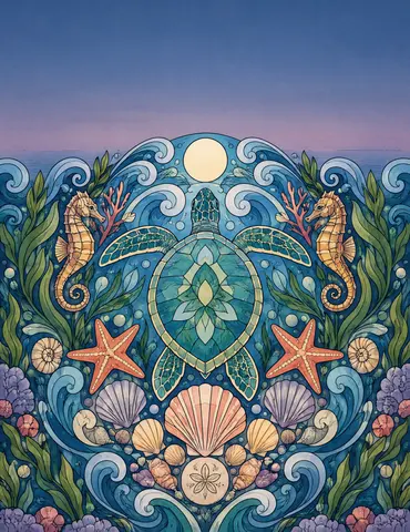 Cover of Tides in Symmetry, an adult coloring book by Philibert Andy
