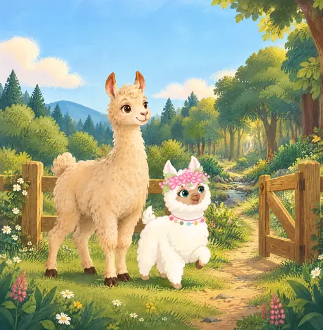 Cover of Lola the Llama: Into the Forest, a picture book by Madison Bebis