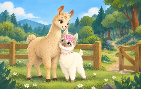 Lola was growing tall, and she could see over the paddock fence. “What’s over there, Mamallama?” she asked. “That’s the…