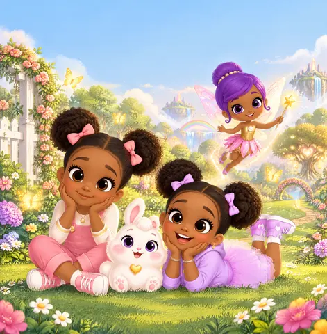 Cover of Charm Sisters:, illustrated storybook by Nia and Ava King