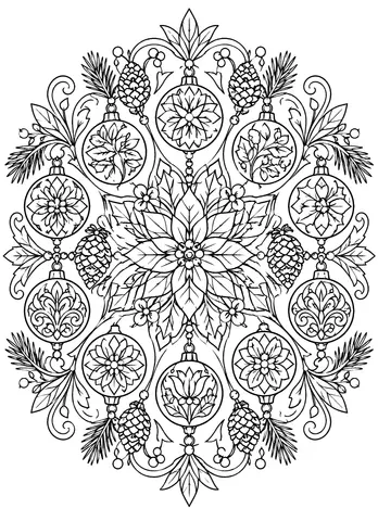 Page 11 of Poinsettia & Pine Christmas Mandalas