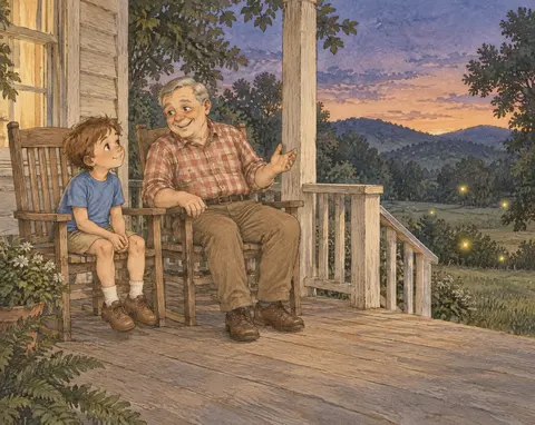 Story One Atlas sat beside Pop on the front porch as the last bit of daylight disappeared behind the North Georgia hills…