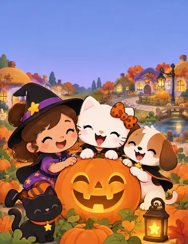 Cover of Hello kitty’s Halloween, kids' coloring book by Mariah Lopez