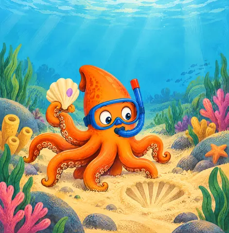 Cover of Inky and the Borrowed Shell, a picture book by Created by Garry Sloan