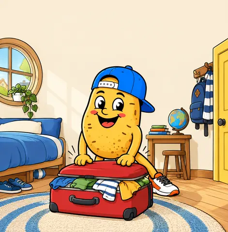 Pop! His first trip would need less stuff.