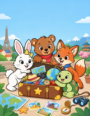 Cover of The Holiday Crew’s Around the World Adventure, kids' coloring book by WonderSprout Kids