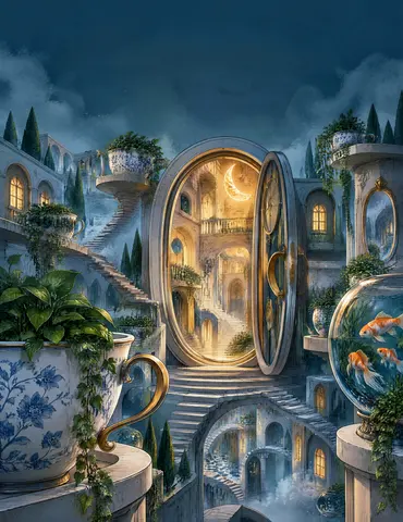 Cover of The Impossible House, an adult coloring book by WonderSprout Studio