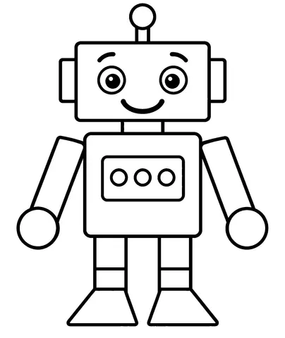 Robô de Formas Pinte os círculos do robô com sua cor favorita.
