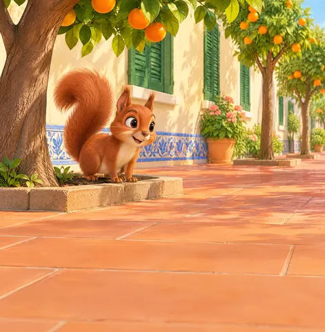 A squirrel goes flick, flick! ¡Una ardilla mueve la cola, zas, zas!