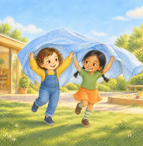 Cover of Clara, Ida und das Spiel mit den krummen Regeln, a picture book by Ava
