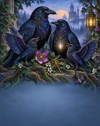 Cover of Ravens of the Enchanted Realm, adult coloring book by Deadraven publishings