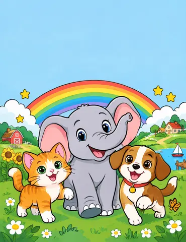 Cover of My Happy Little World: A Fun Colouring Book for Kids, kids' coloring book by Sanj hayes