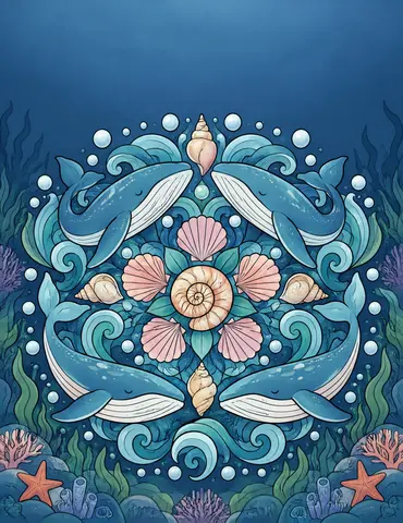 Cover of Ocean Mandalas, an adult coloring book by Judit Fitos